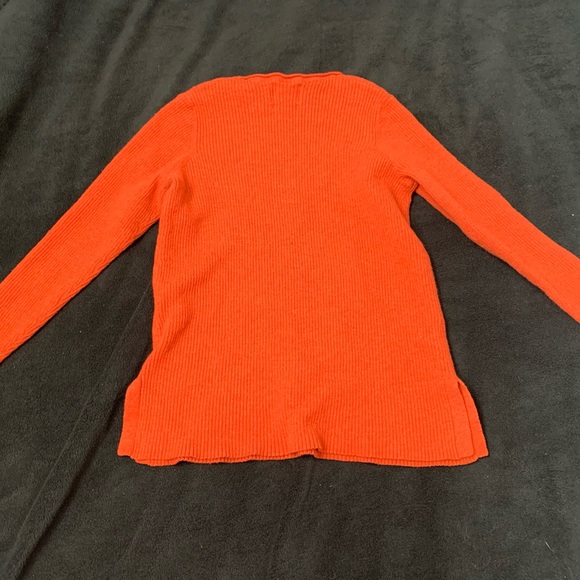 Bright neon orange long sleeve thick sweater - Picture 4 of 4